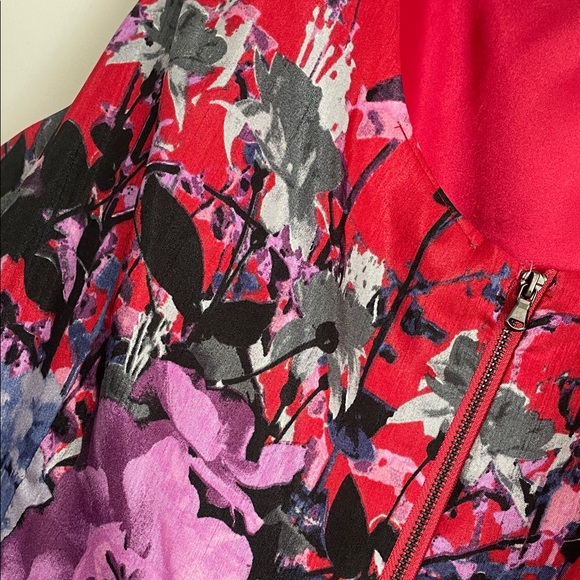 Danny & Nicole Vibrant Red Floral Mini Dress - Picture 4 of 8